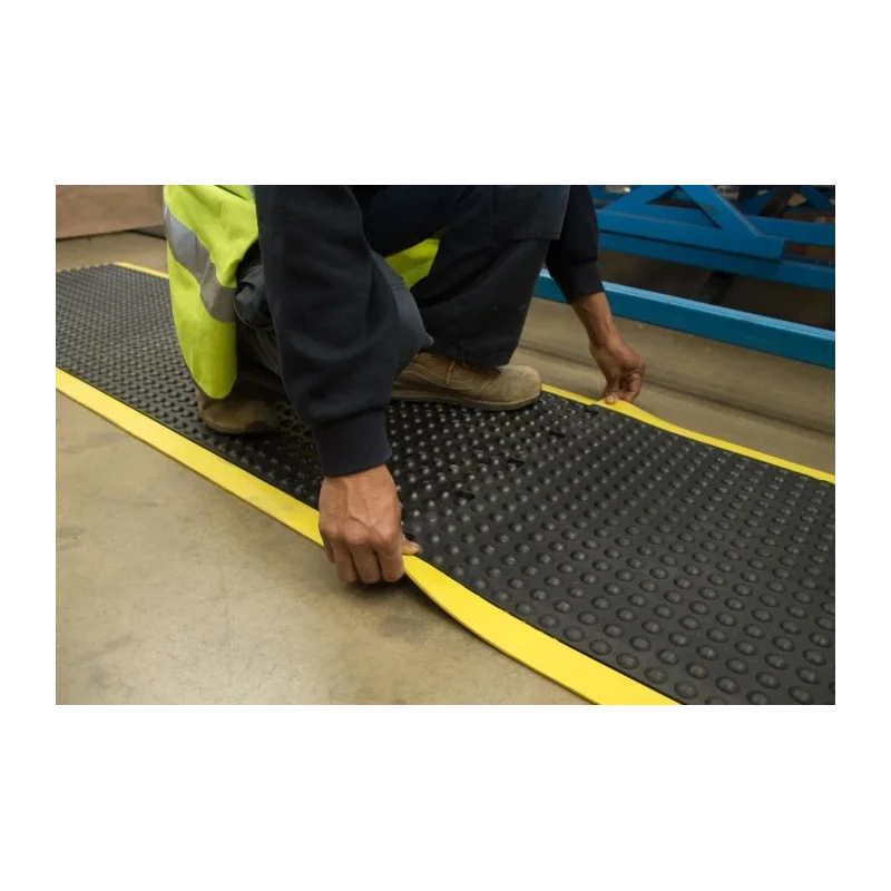 Coba Europe Interlinking Natural Rubber Anti-Fatigue Mat 900mm x 1.2m x 14mm Yellow Black BF010706