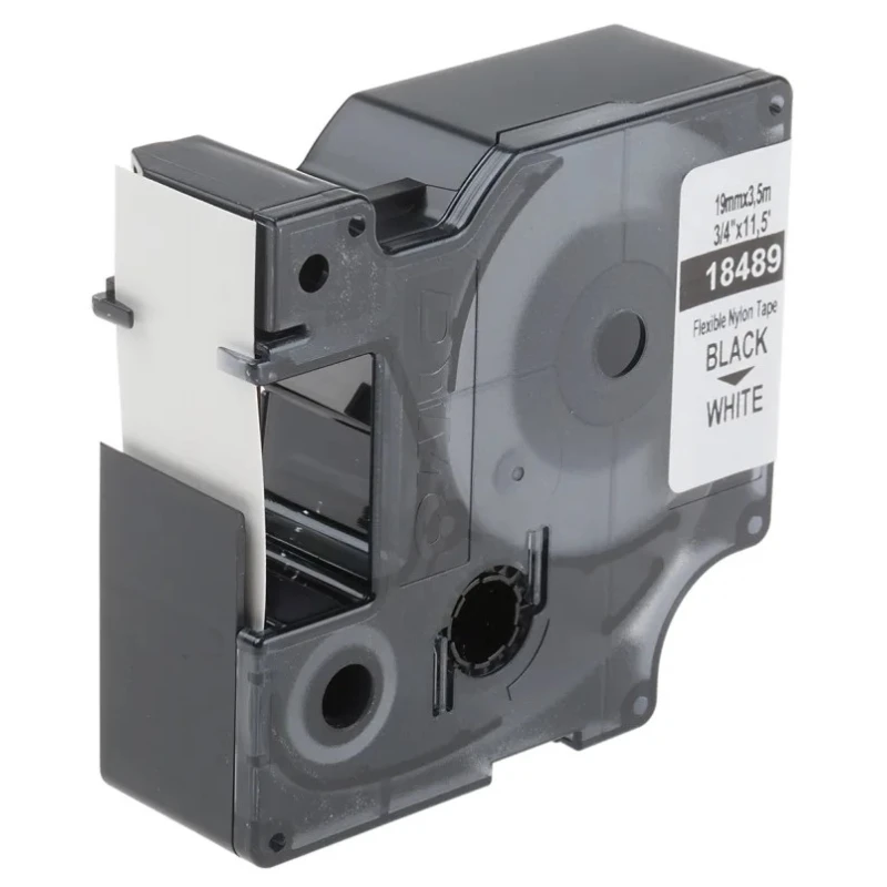 Dymo Black on White Industrial Nylon Label Printer Tape 19mm Width, 3.5m Length 18489