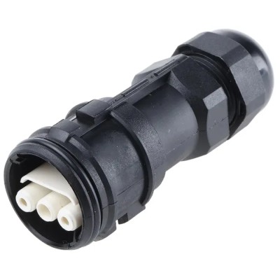 ABB 3 Pole IP68 Rating Cable Main In-Line Connector Female, 16A Current, 250V AC Voltage, Screw Termination 