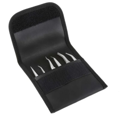 Bernstein Stainless Steel ESD Safe Tweezer Set, 6 Pieces Precision Surface Mount, Anti-Magnetic, Anti-Acid 5-050