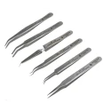 Bernstein Stainless Steel ESD Safe Tweezer Set, 6 Pieces Precision Surface Mount, Anti-Magnetic, Anti-Acid 5-050