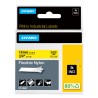 Dymo Black on Yellow Industrial Rhino Flexible Nylon Label Printer Tape 3.5 m Length 19 mm Width 18491