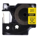 Dymo Black on Yellow Industrial Rhino Flexible Nylon Label Printer Tape 3.5 m Length 19 mm Width 18491