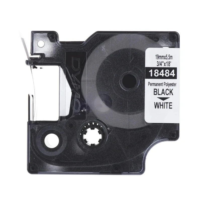 Dymo Industrial Black on White Label Printer Tape 19 mm Width, 5.5 m Length 18484