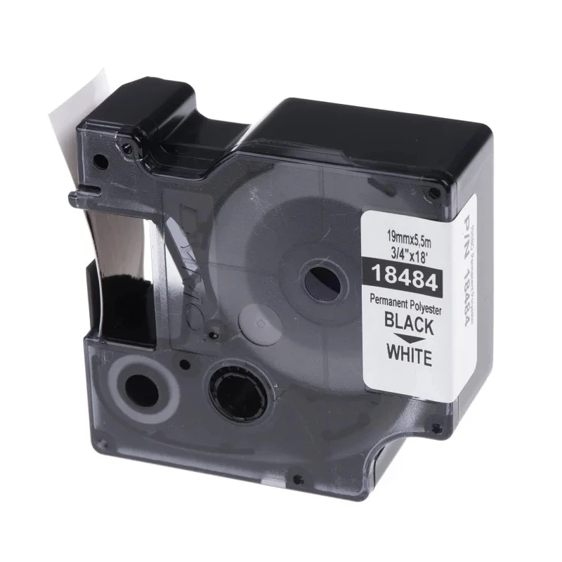 Dymo Industrial Black on White Label Printer Tape 19 mm Width, 5.5 m Length 18484