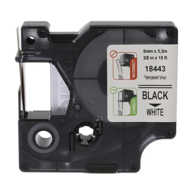Dymo Black on White Label Printer Tape 9 mm Width, 5.5 m Length 18443