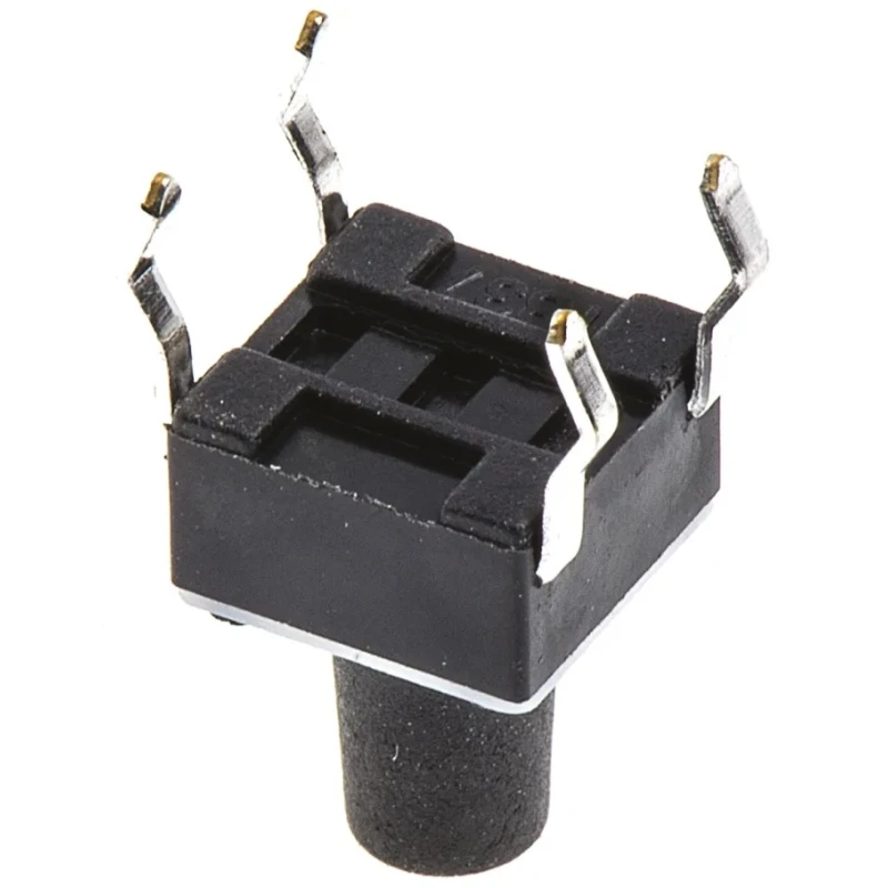 TE Connectivity IP67 Black Tactile Switch Button 4.9 mm SPST 50mA 24 V dc Through Hole 3-1825910-5