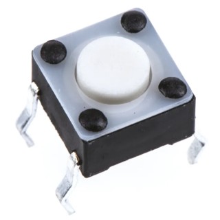 TE Connectivity IP67 Black Tactile Switch Button 0.7 mm Actuator Length SPST 50mA 24V dc Surface Mount 1825910-2