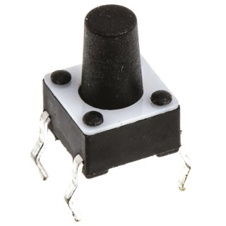 TE Connectivity IP67 Black Tactile Switch Button 4.9 mm SPST 50mA 24 V DC Through Hole 3-1825910-5
