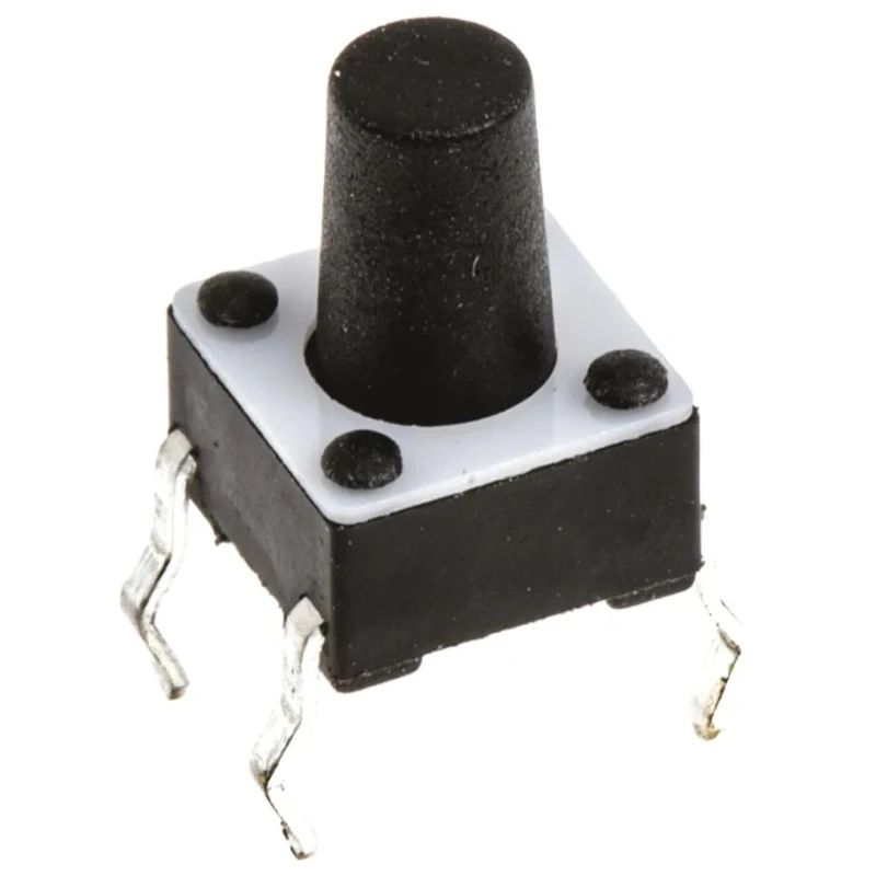 TE Connectivity IP67 Black Tactile Switch Button 4.9 mm SPST 50mA 24 V DC Through Hole 3-1825910-5