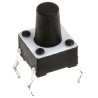TE Connectivity IP67 Black Tactile Switch Button 4.9 mm SPST 50mA 24 V DC Through Hole 3-1825910-5