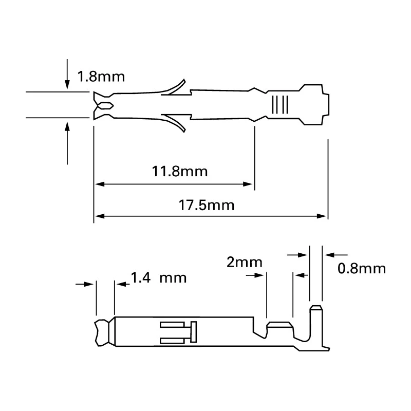 TE Connectivity Mini-Universal MATE-N-LOK Series Female Crimp Terminal 7A Current Gold Plated Brass Contact 170365-3