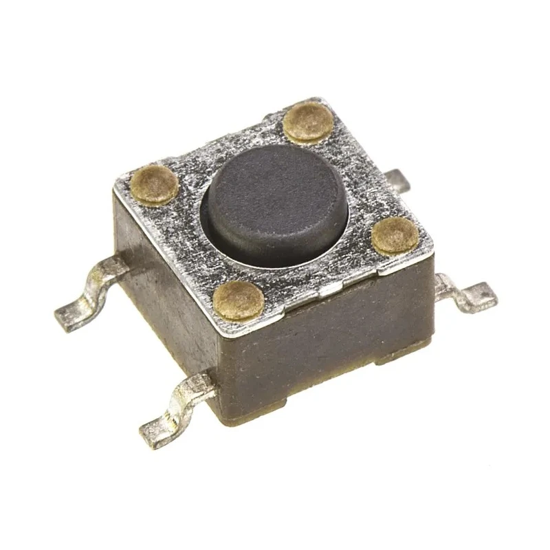 TE Connectivity IP67 Black Tactile Switch Button 0.7 mm Actuator Length SPST 50mA 12V AC 115V DC Surface Mount 2-1437565-7