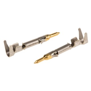 TE Connectivity Mini-Universal MATE-N-LOK Series Male Crimp Terminal 22 AWG Min Crimp 18 AWG Max Gold Plated Brass 170364-3