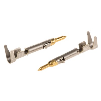 TE Connectivity Mini-Universal MATE-N-LOK Series Male Crimp Terminal 22 AWG Min Crimp 18 AWG Max Gold Plated Brass 170364-3