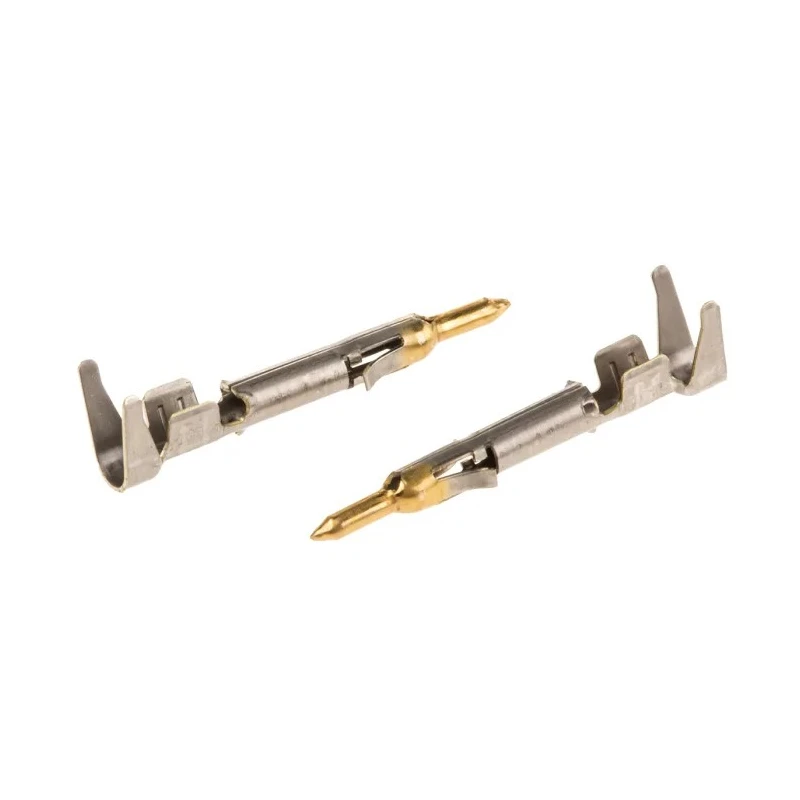 TE Connectivity Mini-Universal MATE-N-LOK Series Male Crimp Terminal 22 AWG Min Crimp 18 AWG Max Gold Plated Brass 170364-3