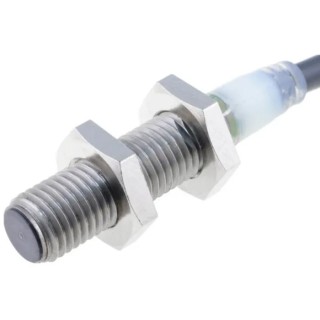 Omron Threaded Barrel Inductive Proximity Sensor M8 Stainless Steel 2 mm Detection, IP67 IP69K, 24V dc E2A-S08KS02-WP-C1 2M