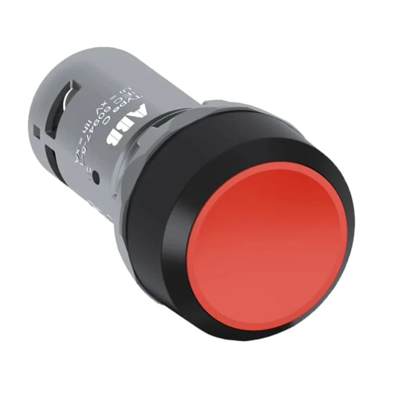 ABB Compact Series Push Button Switch Momentary Panel Mount 22 mm Cutout SPST IP69K 240 V 1SFA619100R1041 CP1-10R-01