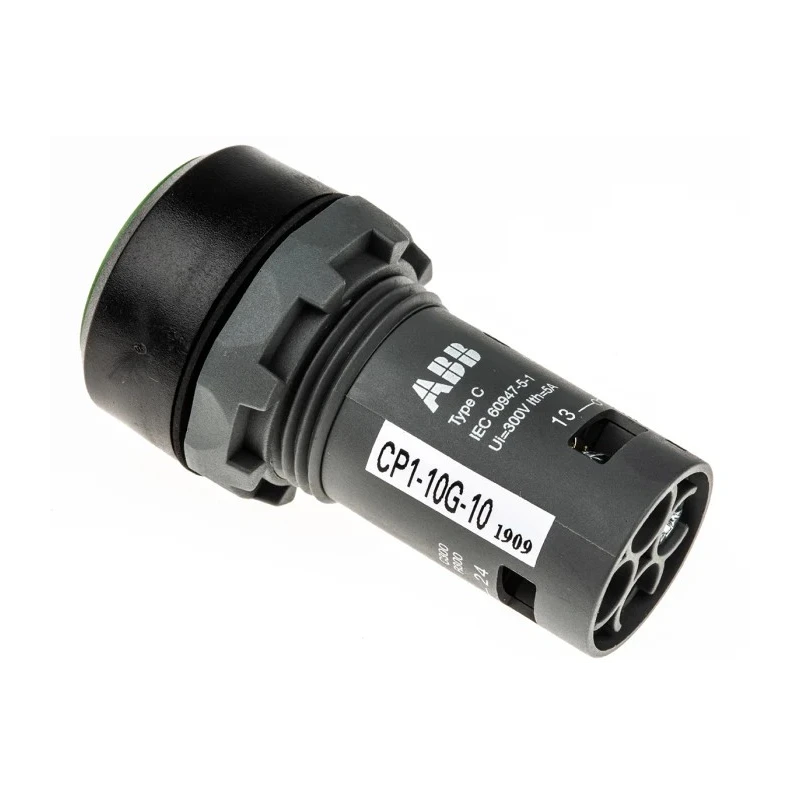ABB Compact Series Push Button Switch Momentary Panel Mount 22 mm Cutout SPST IP69K 250V 240V 1SFA619100R1012 CP1-10G-10