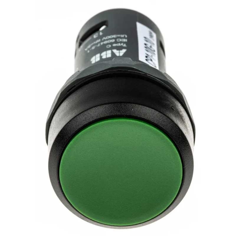 ABB Compact Series Push Button Switch Momentary Panel Mount 22 mm Cutout SPST IP69K 250V 240V 1SFA619100R1012 CP1-10G-10