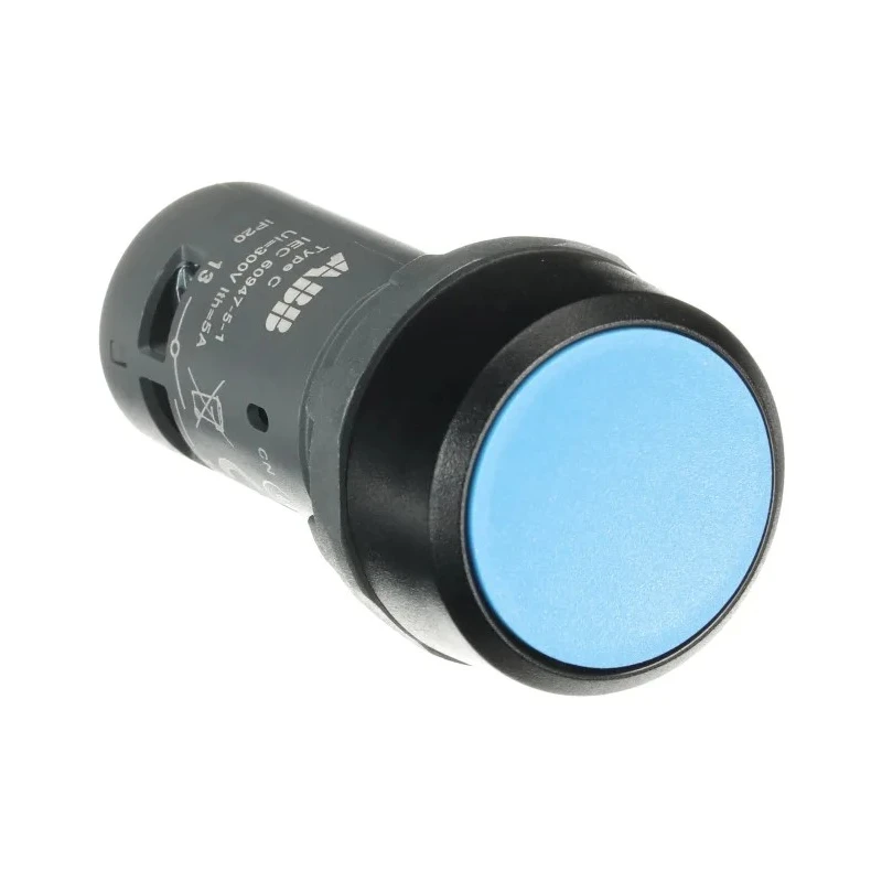 ABB CP1 Series Push Button Switch 1 NO/1 NC Blue Actuator Screw Terminal IP20 IP66 IP67 IP69K 125 1SFA619100R1074 CP1-10L-11
