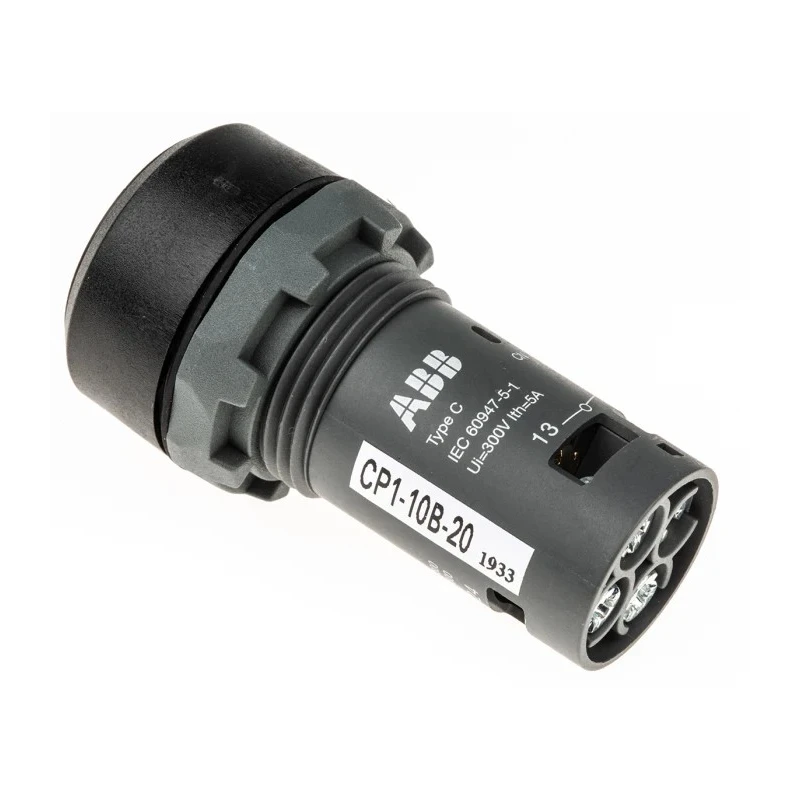 ABB Compact Series Push Button Switch Momentary Panel Mount 22 mm Cutout DPST IP69K 250V 240V 1SFA619100R1026 CP1-10B-20