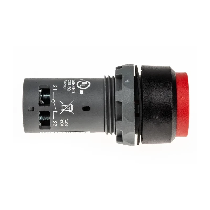 ABB Compact Series Push Button Switch, Momentary, Panel Mount, Red Round Actuator, 22 mm Cutout 1SFA619102R1071 CP3-10R-11