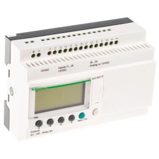 Schneider Electric Zelio Logic Series Logic Module, 12-Input Analogue, 8 Relay Outputs, 12V DC, DIN Rail Mount SR2B201JD