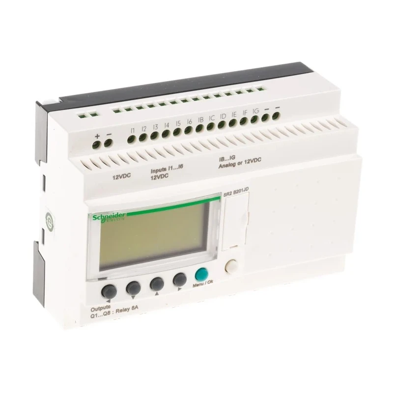 Schneider Electric Zelio Logic Series Logic Module, 12-Input Analogue, 8 Relay Outputs, 12V DC, DIN Rail Mount SR2B201JD