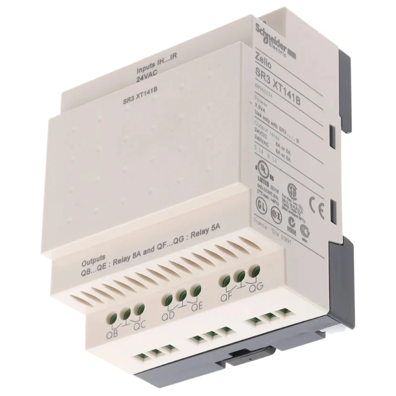 Schneider Electric Zelio Logic I/O Module 8-Input, Discrete Input, 6 Outputs Relay Output 24V AC SR3XT141B