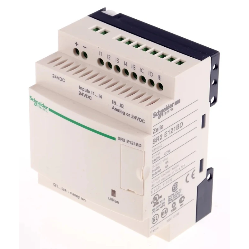 Schneider Electric Zelio Logic Series Logic Module 8-Input, Discrete and Analogue Input, 4 Relay Outputs, 24V DC SR2E121BD