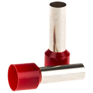 JST Insulated Crimp Bootlace Ferrule Red, Polypropylene Insulation, 16 mm Pin Length, 8.3 mm Pin Diameter, Red to 2 FWE35-16