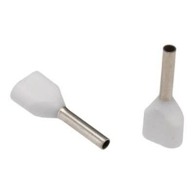 JST Insulated Crimp Bootlace Ferrule 8 mm Pin Length, 1.5 mm Pin Diameter, White, 20 AWG Wire Size TWE0.5-8