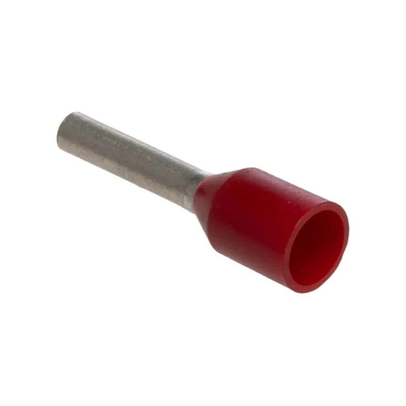 JST Insulated Crimp Bootlace Ferrule 1.4 mm Pin Diameter, 8 mm Pin Length, Red, 18 AWG FTR1-8