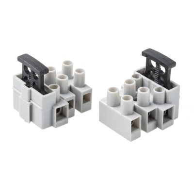 RS PRO Fused Terminal Block 3-Way 2.5mm² Wire 6.3A Screw Panel Mount 450V PA 6.6 122-5193