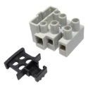 RS PRO Fused Terminal Block 3-Way 2.5mm² Wire 6.3A Screw Panel Mount 450V PA 6.6 122-5193