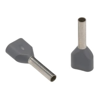 JST Insulated Crimp Bootlace Ferrule 8 mm Pin Length, 1.8 mm Pin Diameter, Grey, 18 AWG Wire Size TWE0.75-8