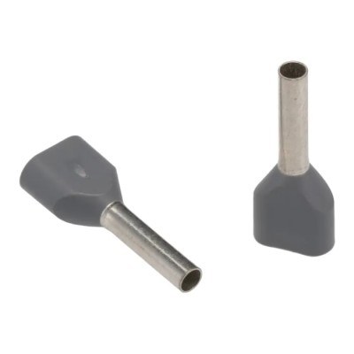 JST Insulated Crimp Bootlace Ferrule 8 mm Pin Length, 1.8 mm Pin Diameter, Grey, 18 AWG Wire Size TWE0.75-8