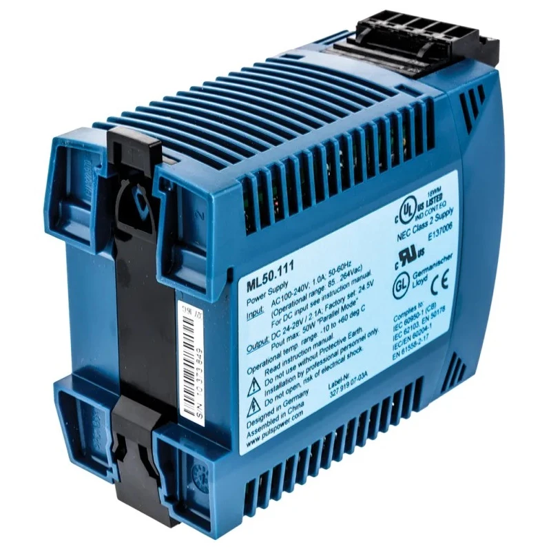 PULS MiniLine Switched Mode DIN Rail Power Supply 240V AC Input, 28V DC 2.1A Output, 50W ML50.111