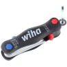 Wiha 8 Piece Folding Metric Hex Key Set, Hex Size 0.7 to 2 mm, Chrome Vanadium Steel 27936