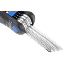 Wiha 8 Piece Folding Metric Hex Key Set, Hex Size 0.7 to 2 mm, Chrome Vanadium Steel 27936