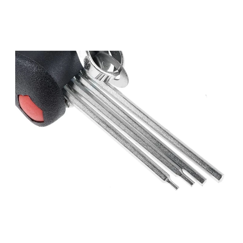 Wiha 8 Piece Folding Metric Hex Key Set, Hex Size 0.7 to 2 mm, Chrome Vanadium Steel 27936