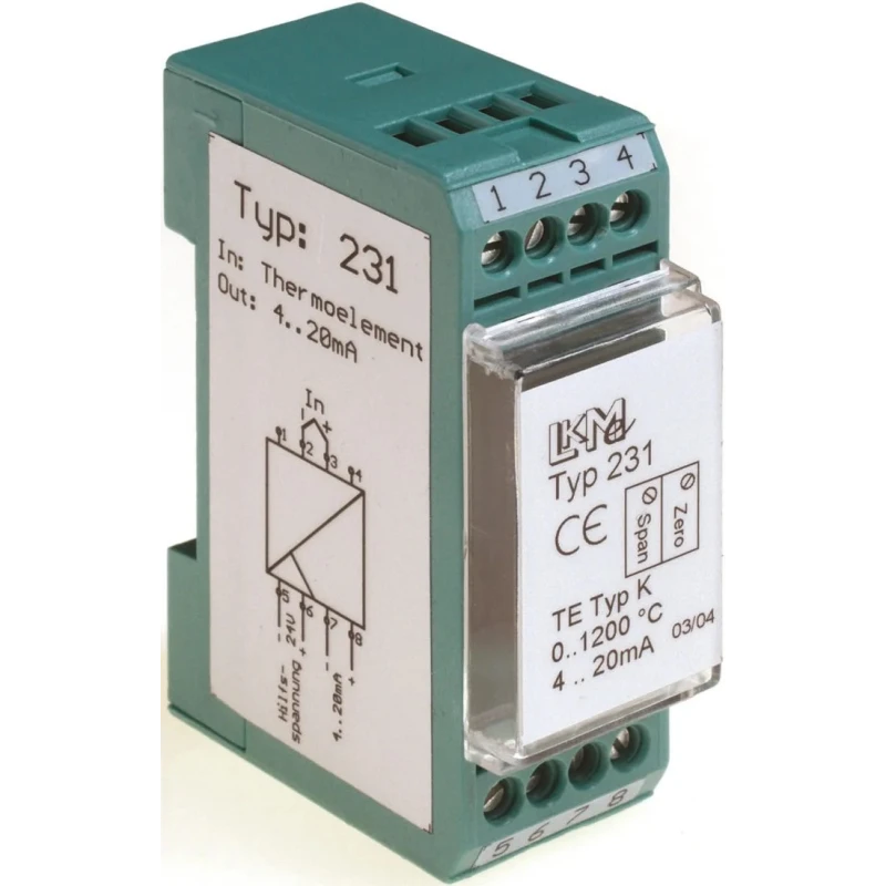 LKMelectronic Temperature Transmitter with K Type Thermocouple Input 36V Power Supply, Operating Temp -40°C to 85°C LKM 231