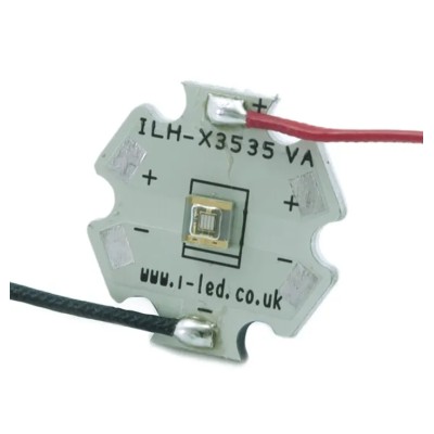 Intelligent LED Solutions UV LED 1-LEDs UV C 375 nm 180 mW 110° Dome Surface Mount ILH-XP01-S365-SC211-WIR200.