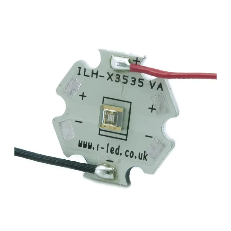 Intelligent LED Solutions UV LED 1-LEDs UV C 375 nm 180 mW 110° Dome Surface Mount ILH-XP01-S365-SC211-WIR200.