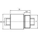 Ewellix Makers in Motion Ball Screw Nut, 22 mm Overall Length, 2 mm Lead, 10 mm Screw Shaft Diameter SD 10x2 R