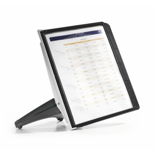 Durable Black Polypropylene A4 Document Stand Holder 5 Pockets 10 Sheet Capacity 380mm Height 230mm Width 400mm Depth 5540-01