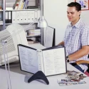 Durable Black Polypropylene A4 Document Stand Holder 5 Pockets 10 Sheet Capacity 380mm Height 230mm Width 400mm Depth 5540-01