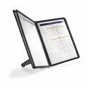 Durable Black Polypropylene A4 Document Stand Holder 5 Pockets 10 Sheet Capacity 380mm Height 230mm Width 400mm Depth 5540-01