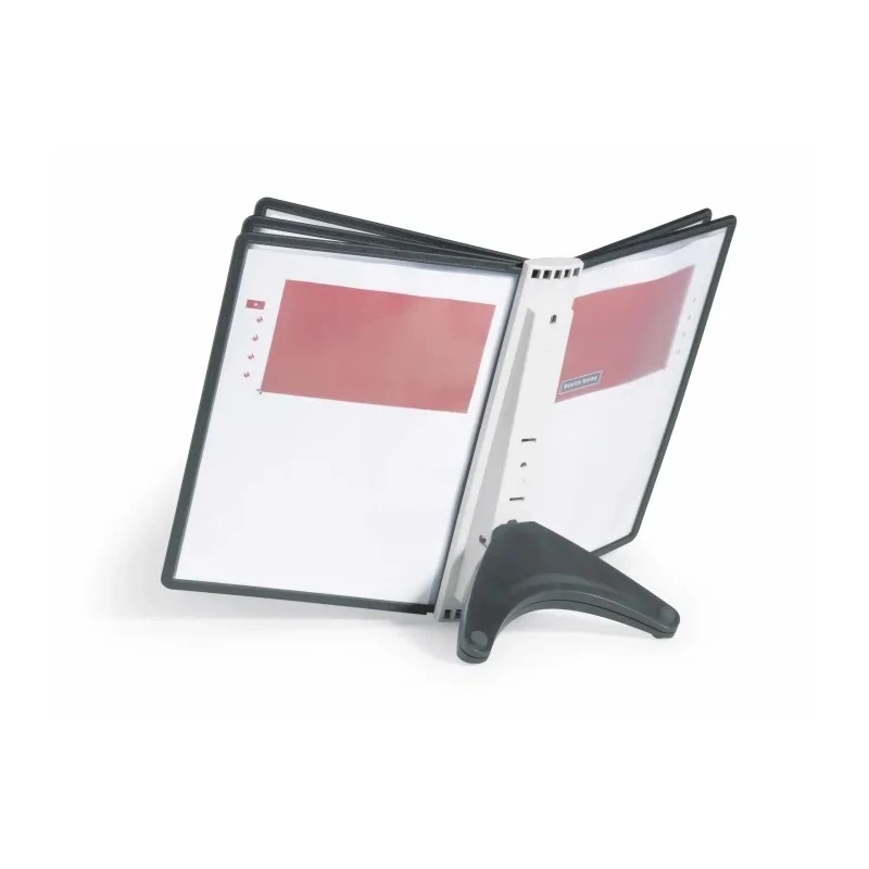Durable Black Polypropylene A4 Document Stand Holder 5 Pockets 10 Sheet Capacity 380mm Height 230mm Width 400mm Depth 5540-01